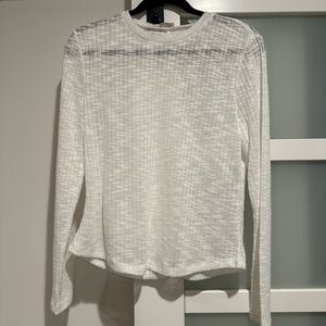 NWT!! Free people white long sleeve tee. Size large.